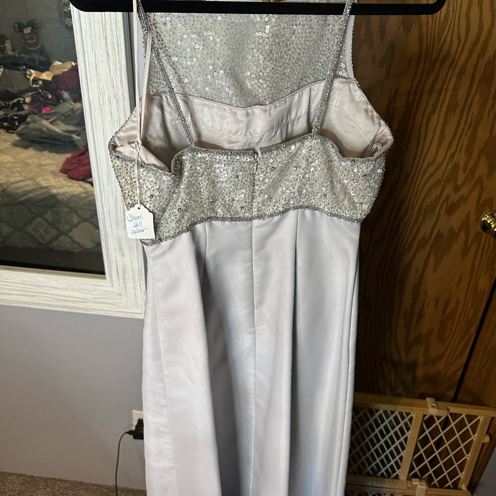 Sherri Hill Silver Sequin Dress - Picture 3 of 4